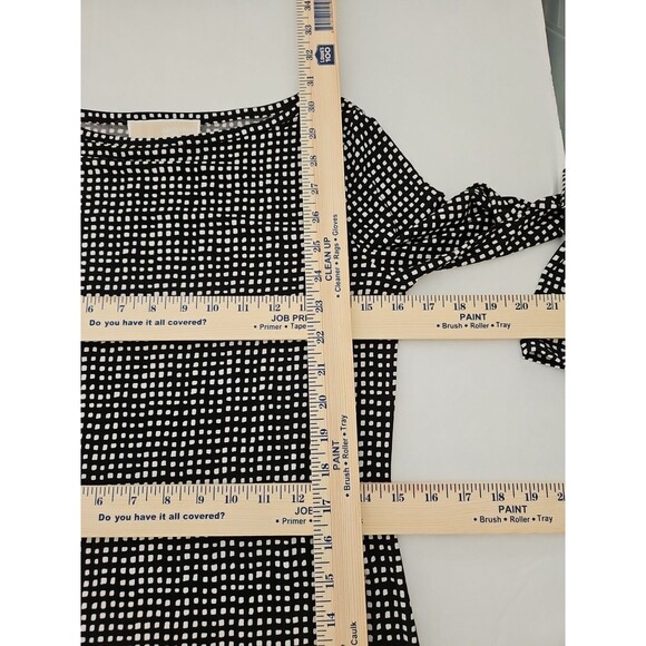 MICHAEL KORS Black White Long Sleeve Career Business Sheath Dress Sz P Classic - Picture 7 of 9